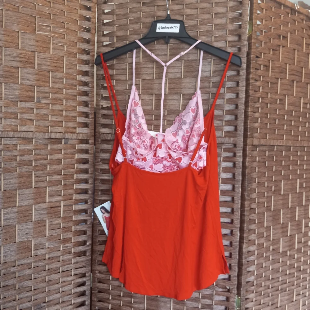 Dreamgirl 2-PC Love Chemise & Hearts Pattern Bralette Set